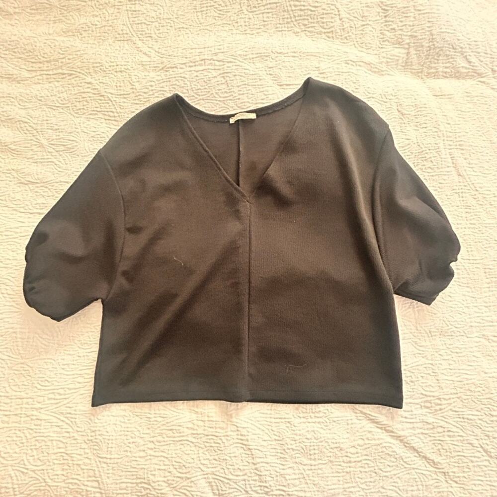 Zara, Black Blouse, puffy sleeves, size large